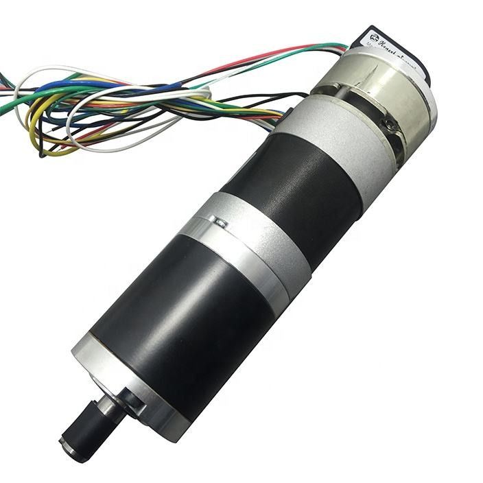 57mm High Torque Brushless DC Planetary Gear Motor 12v 24v 36v 48v With Helical Reducer Gearbox Long Life Low Noise